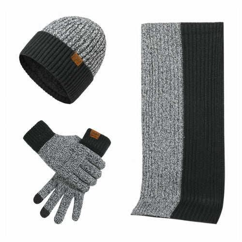 3Pcs Winter Scarf Hat Gloves Kit Beanie Hat & Long Scarf & Gloves Gift - AllYearGoods
