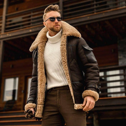 Winter Jacket Mens Military Fleece Warm Jackets Male Fur Collar Coats