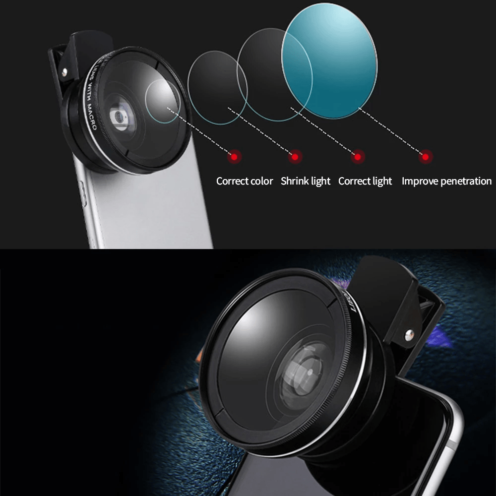 2 IN 1 Lens Universal Clip 37mm Mobile Phone Lens - AllYearGoods