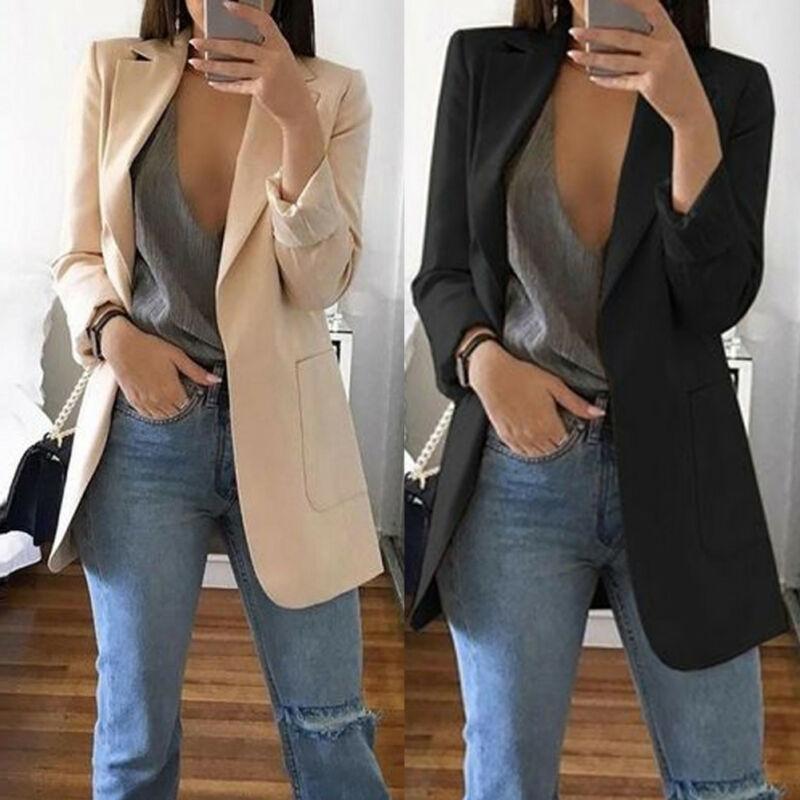 2020 New Arrival Women Ladies Long Sleeve Cardigan Slim Jackets Suit - AllYearGoods