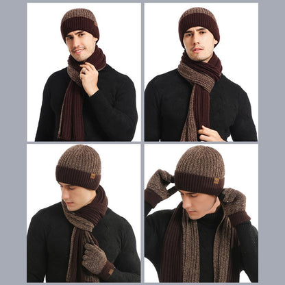 3Pcs Winter Scarf Hat Gloves Kit Beanie Hat & Long Scarf & Gloves Gift - AllYearGoods