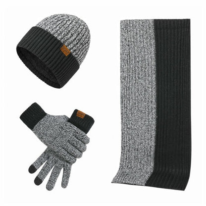 3Pcs Winter Scarf Hat Gloves Kit Beanie Hat & Long Scarf & Gloves Gift - AllYearGoods