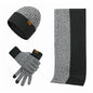 3Pcs Winter Scarf Hat Gloves Kit Beanie Hat & Long Scarf & Gloves Gift - AllYearGoods
