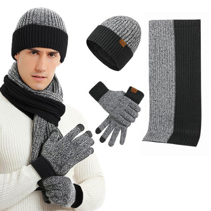3Pcs Winter Scarf Hat Gloves Kit Beanie Hat & Long Scarf & Gloves Gift - AllYearGoods