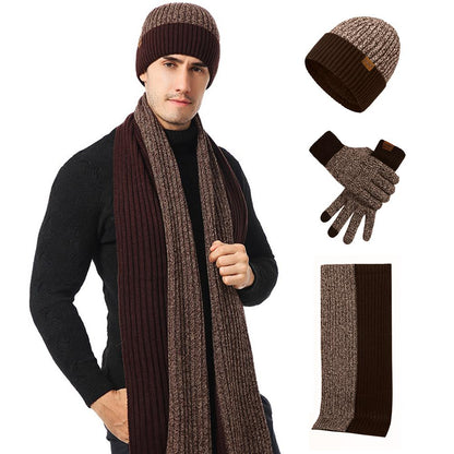 3Pcs Winter Scarf Hat Gloves Kit Beanie Hat & Long Scarf & Gloves Gift - AllYearGoods
