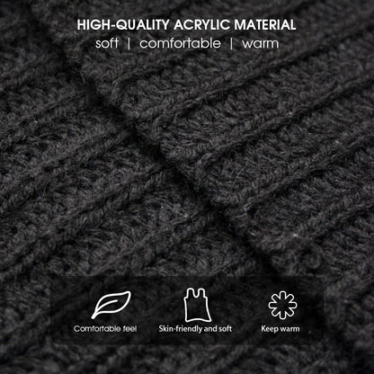 3Pcs Winter Scarf Hat Gloves Kit Beanie Hat & Long Scarf & Gloves Gift - AllYearGoods