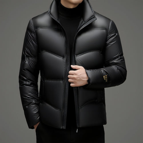 Winter Mid-old Men's Down Jacket Stand Collar Coat Thickened