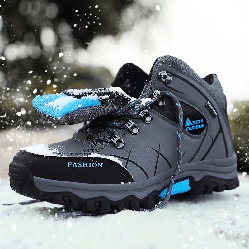 Brand Men Winter Snow Boots Waterproof Leather Sneakers Super Warm - AllYearGoods