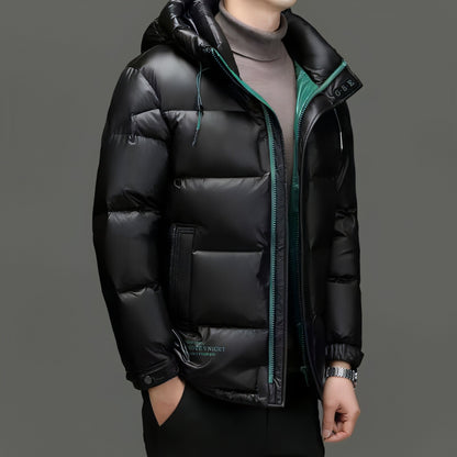 New Winter Down Jacket Men's Duck Down Cold-proof Black Gold Graphene