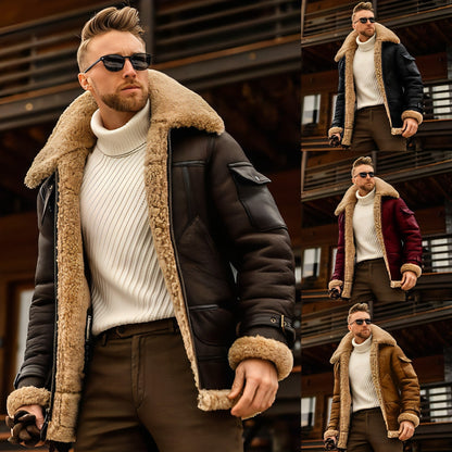 Winter Jacket Mens Military Fleece Warm Jackets Male Fur Collar Coats