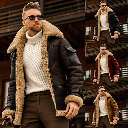 Winter Jacket Mens Military Fleece Warm Jackets Male Fur Collar Coats