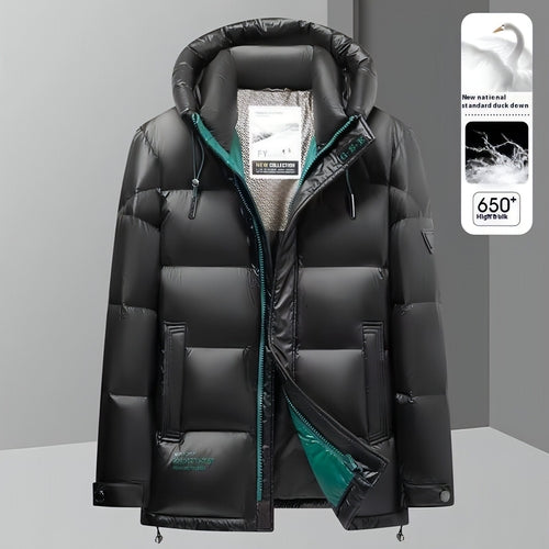New Winter Down Jacket Men's Duck Down Cold-proof Black Gold Graphene