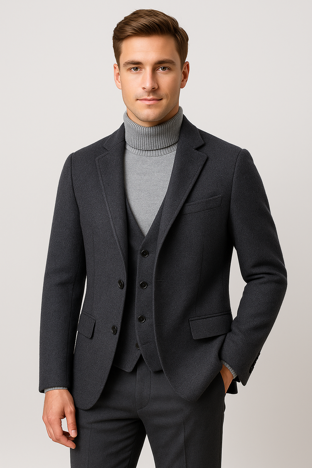 RoyalForm™ Men's Wool Coat – Luxury & Warmth for Winter