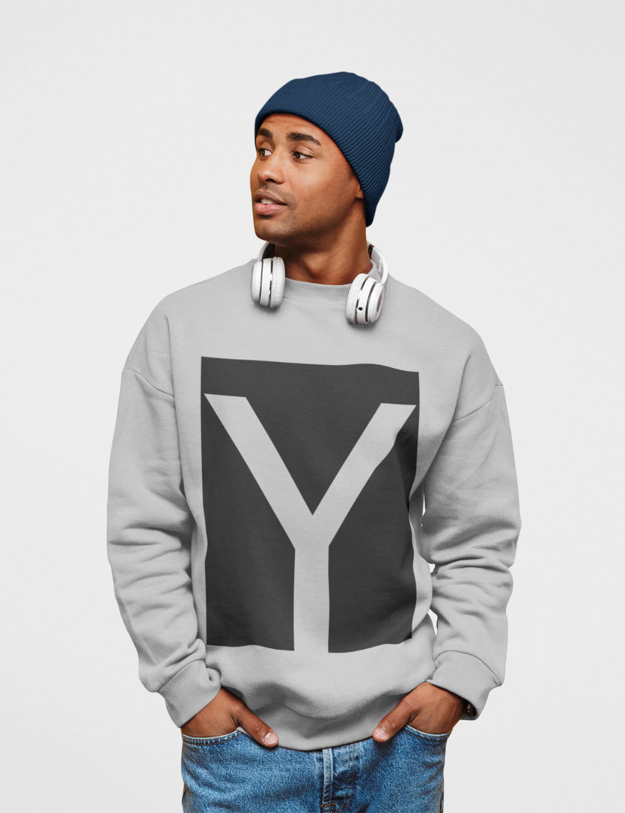 Men’s Y Logo Crewneck Sweatshirt | Classic Casual Pullover