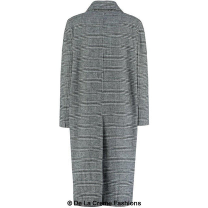 De La Creme - Womens Prince Of Wales Check Wrap Long Coat - AllYearGoods