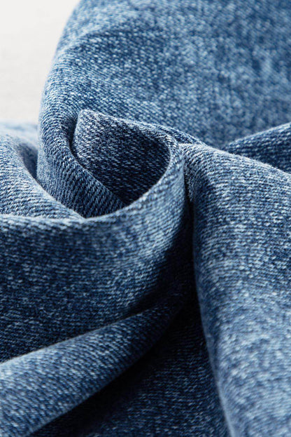 Dusk Blue Central Seamed Wide Leg High Waist Jeans - AllYearGoods