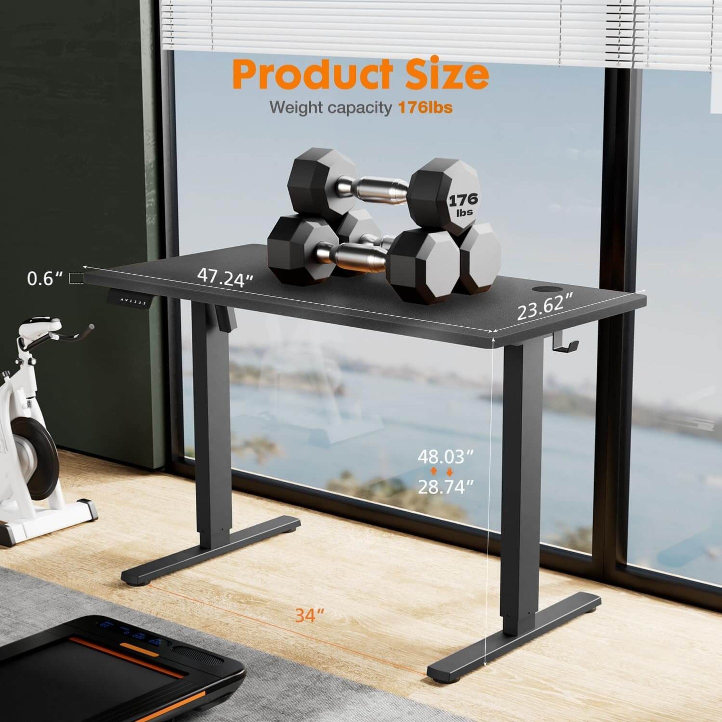 Electric Height Adjustable Standing Desk,Sit to Stand Ergonomic - AllYearGoods