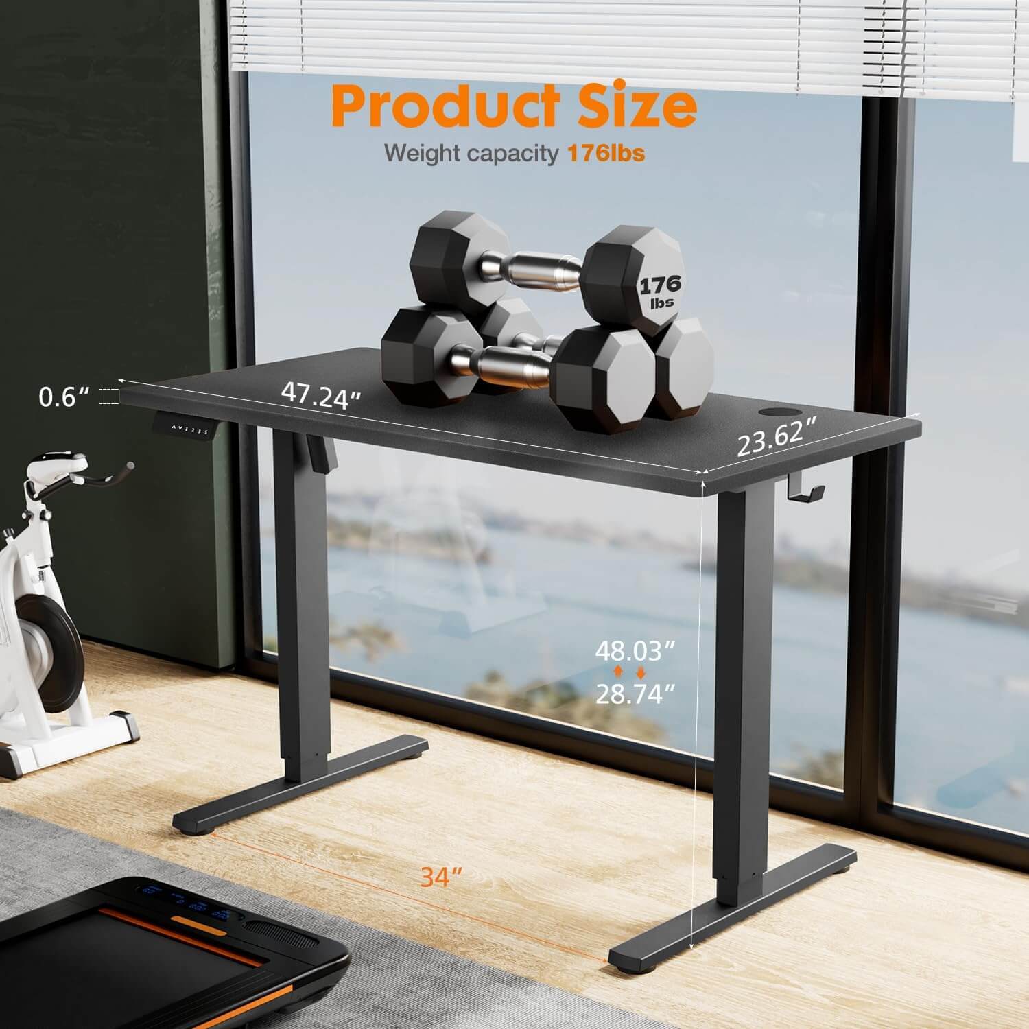 Electric Height Adjustable Standing Desk,Sit to Stand Ergonomic - AllYearGoods