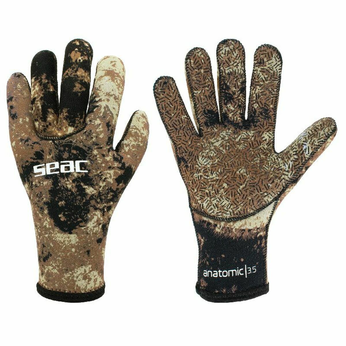 Fishing gloves Seac Seac Camo 3,5 MM Brown - AllYearGoods