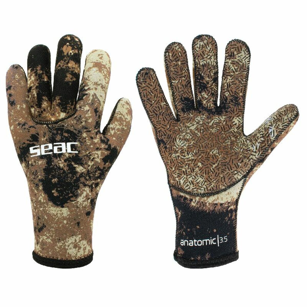 Fishing gloves Seac Seac Camo 3,5 MM Brown - AllYearGoods