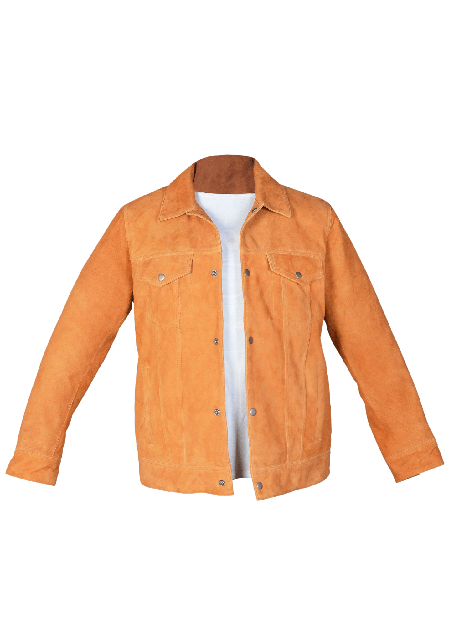 LUXURY Sheepskin Suede Leather Jacket in Light Brown for Men - AllYearGoods