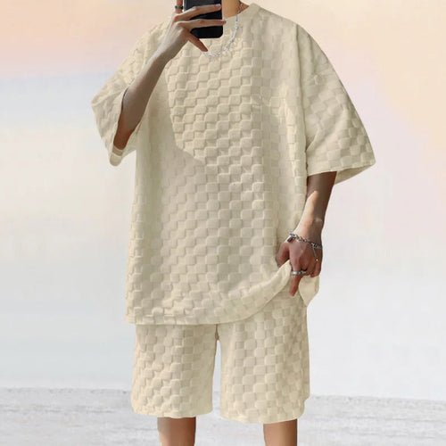 Men Leisure Oversized Two - piece shorts Set - AllYearGoods