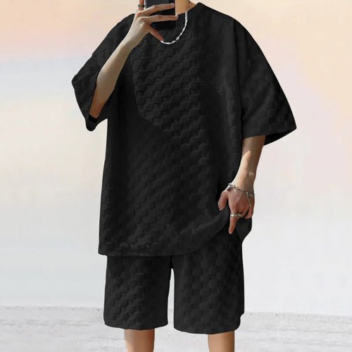 Men Leisure Oversized Two - piece shorts Set - AllYearGoods