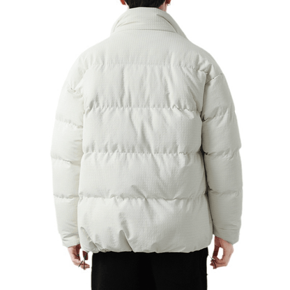 Mens Houndstooth Puffer Jacket - AllYearGoods