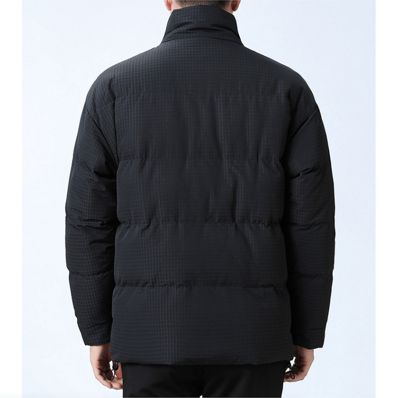 Mens Houndstooth Puffer Jacket - AllYearGoods