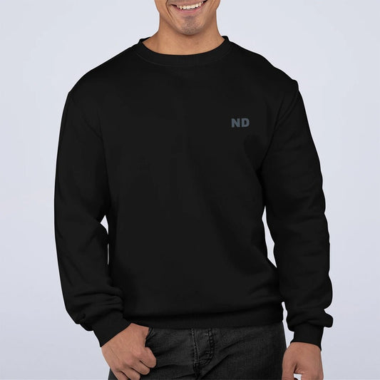 Mens ND Sweatshirt with Swirl Back Design - AllYearGoods