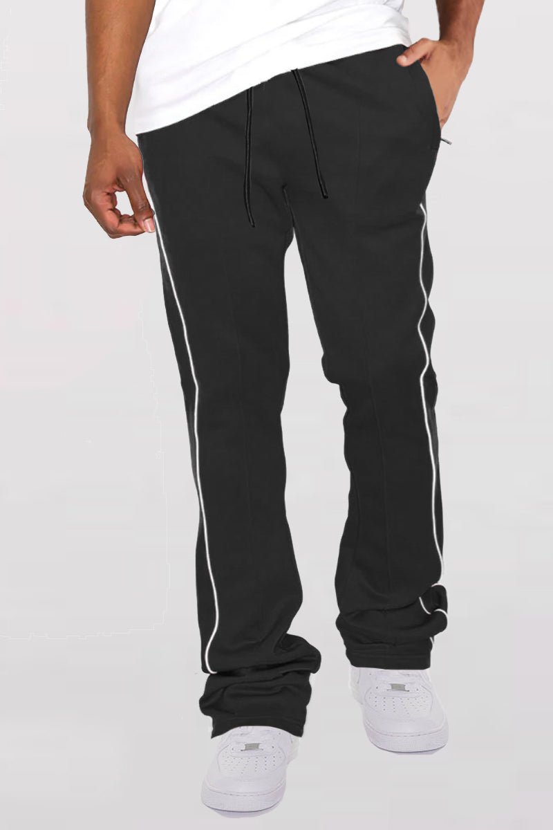 Mens Side Pipe Stacked Flare Pants - AllYearGoods