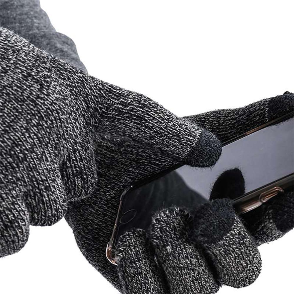Mens Winter Beanie Hat And Neck Scarf Warmer Touch Screen Gloves Set - AllYearGoods