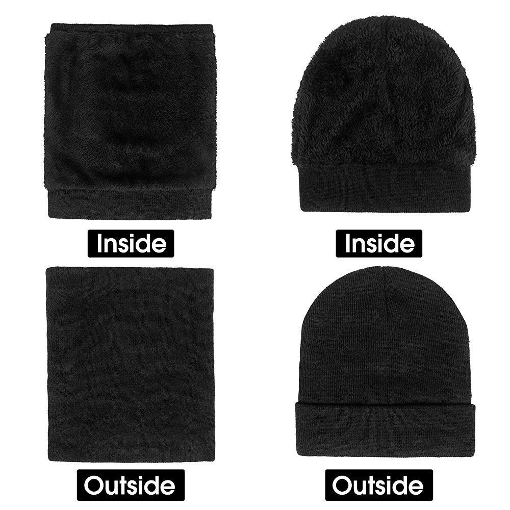 Mens Winter Beanie Hat And Neck Scarf Warmer Touch Screen Gloves Set - AllYearGoods