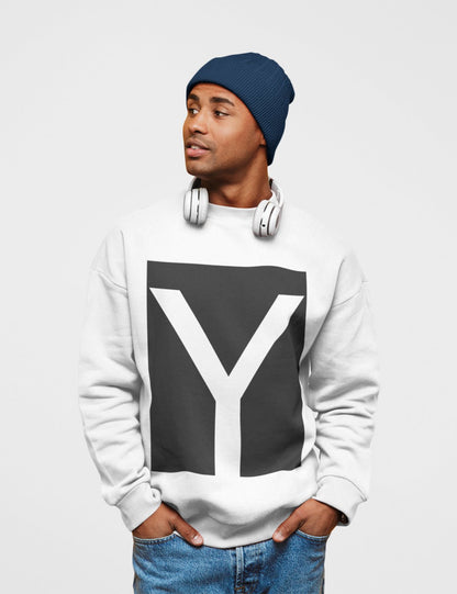 Men’s Y Logo Crewneck Sweatshirt | Classic Casual Pullover - AllYearGoods