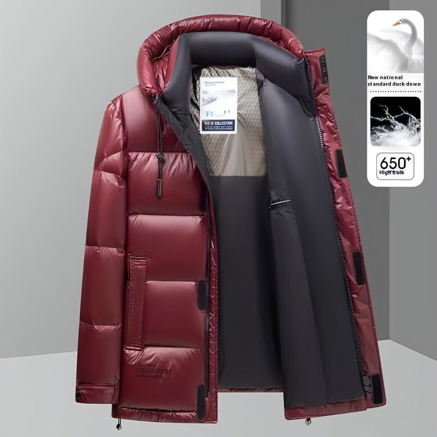 New Winter Down Jacket Men's Duck Down Cold - proof Black Gold Graphene - AllYearGoods