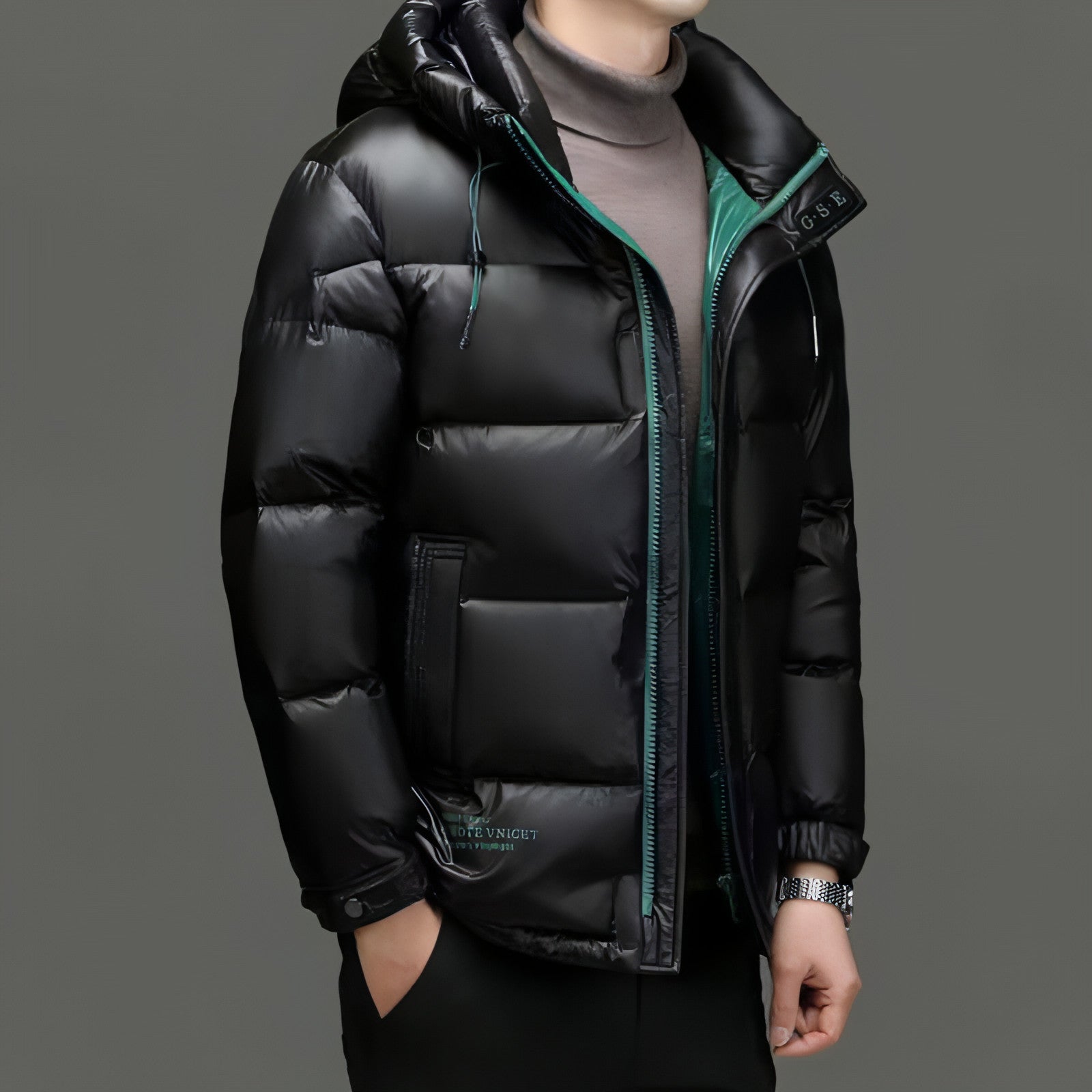 New Winter Down Jacket Men's Duck Down Cold - proof Black Gold Graphene - AllYearGoods