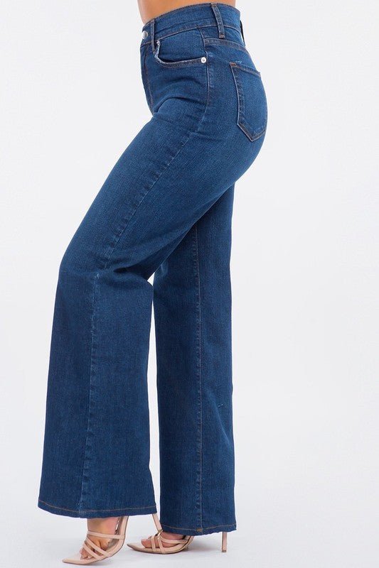 Olivia Wide Leg Jean in Dark Blue - AllYearGoods