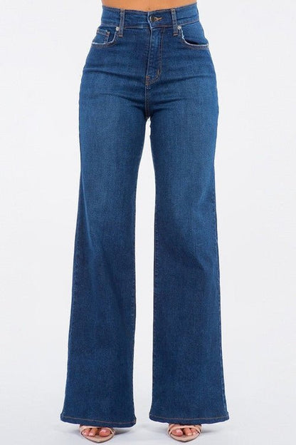 Olivia Wide Leg Jean in Dark Blue - AllYearGoods