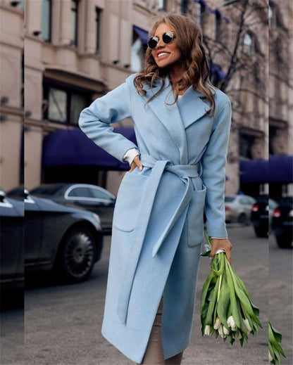 OuterwearJackets blends parkas pockets belted Women's wool coats - AllYearGoods