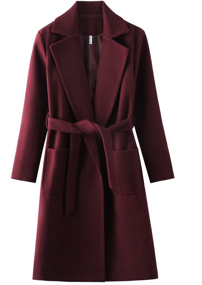 OuterwearJackets blends parkas pockets belted Women's wool coats - AllYearGoods