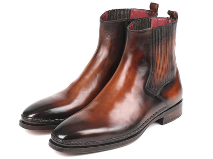 Paul Parkman Chelsea Boots Brown Burnished Leather (IDBT57 - BRW) - AllYearGoods
