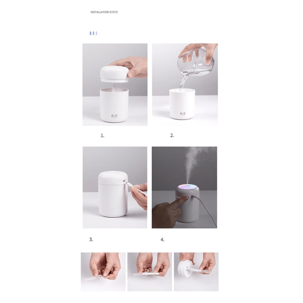 Portable Air Humidifier Aroma Essential Oil Diffuser for Car Home - AllYearGoods