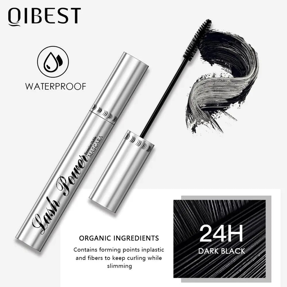 QIBEST Black Mascara Eyelashes Mascara 4D Silky Eyelashes Lengthening - AllYearGoods
