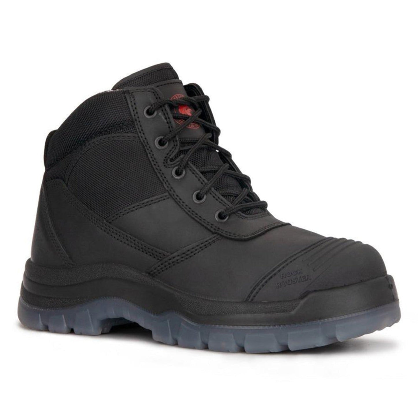 ROCKROOSTER Crisson Black 6 inch Zip sided Steel Toe Leather Work - AllYearGoods