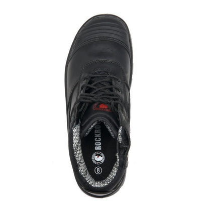 ROCKROOSTER Crisson Black 6 inch Zip sided Steel Toe Leather Work - AllYearGoods