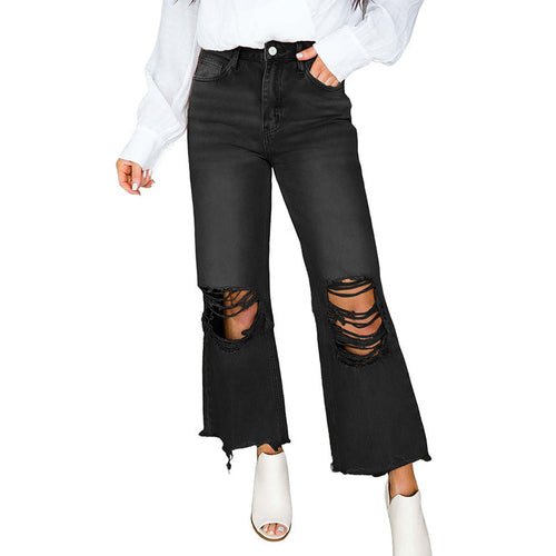 UrbanEdge™ Women's Jeans – High - Waist, Vintage - Ripped Style - AllYearGoods