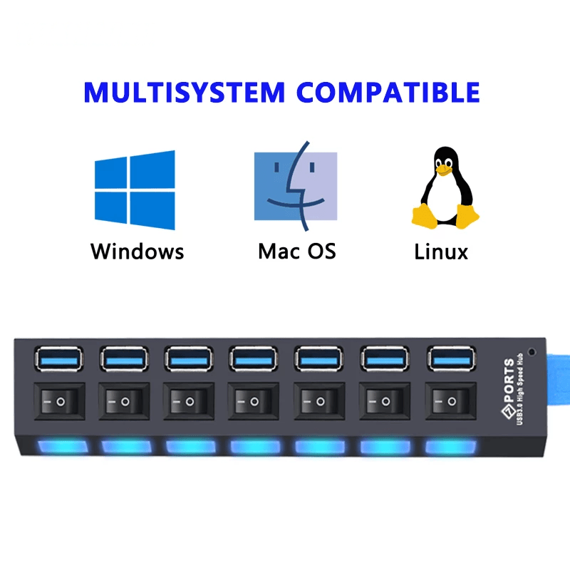 USB 3.0 Hub USB Hub 3.0 Multi USB Splitter 4/7 Port Multiple Expander - AllYearGoods