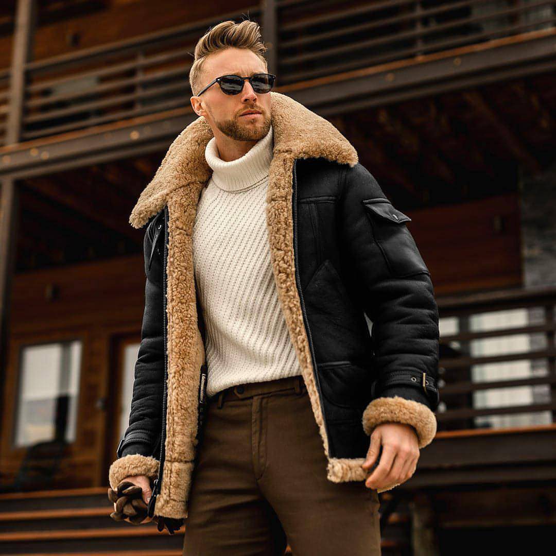 Winter Jacket Mens Military Fleece Warm Jackets Male Fur Collar Coats - AllYearGoods