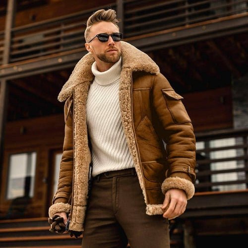 Winter Jacket Mens Military Fleece Warm Jackets Male Fur Collar Coats - AllYearGoods