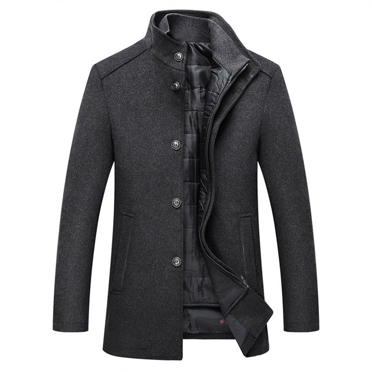 Winter Men Wool Jacket Slim Fit Thick Warm Coat - AllYearGoods